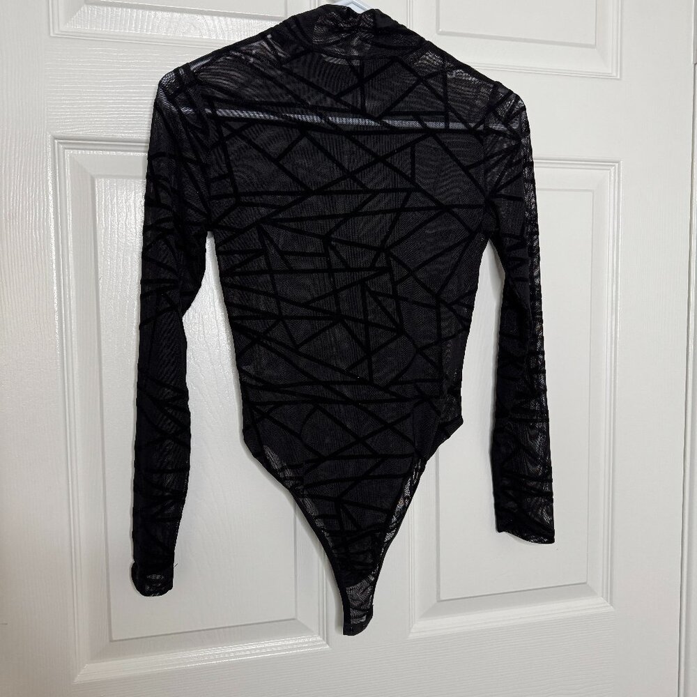 Sheer Black Web Bodysuit